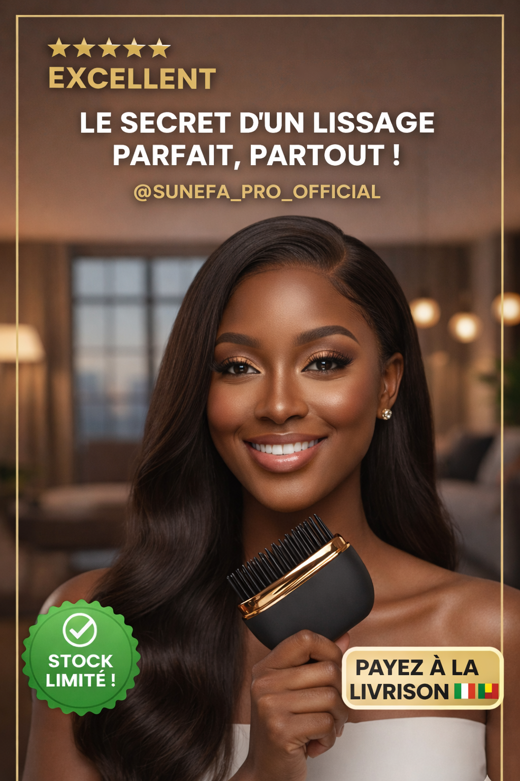 Brosse Lissante SUNEFA PRO – L'Élégance Sans Fil.