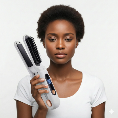 La première brosse lissante 2-en-1 sans fil