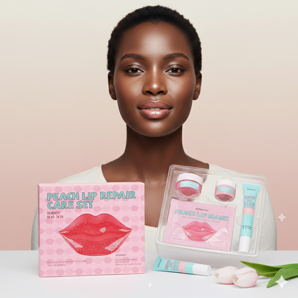Kit Réparateur Lèvres à la Pêche (4-en-1) — Pour des Lèvres Roses et Douces