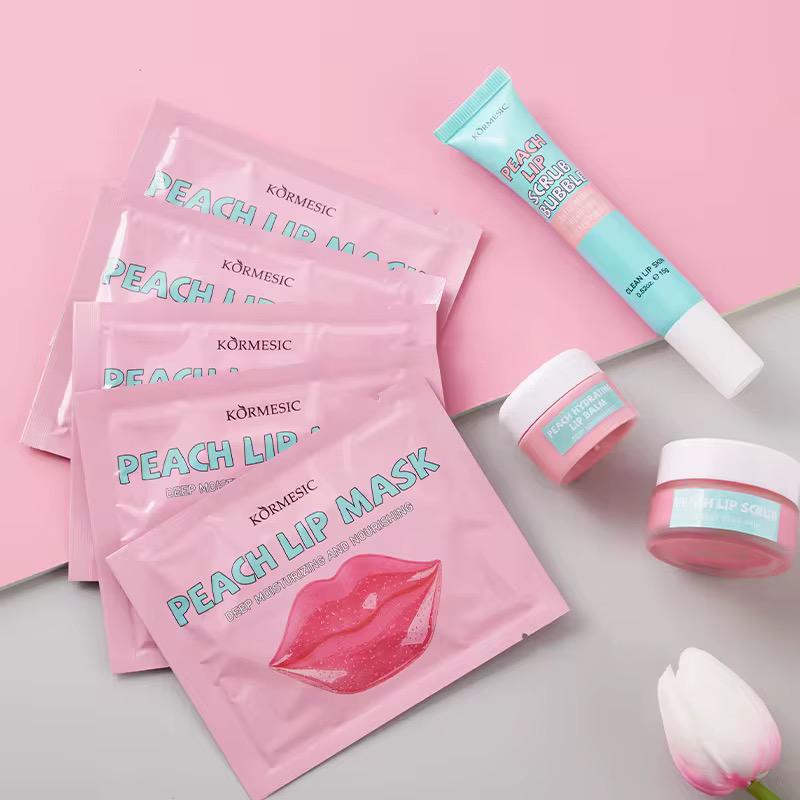 Kit Réparateur Lèvres à la Pêche (4-en-1) — Pour des Lèvres Roses et Douces