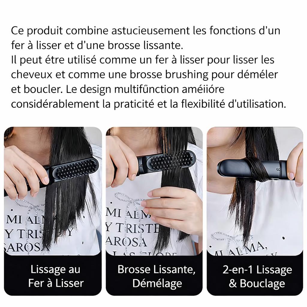 La première brosse lissante 2-en-1 sans fil