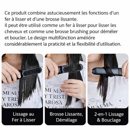 La première brosse lissante 2-en-1 sans fil